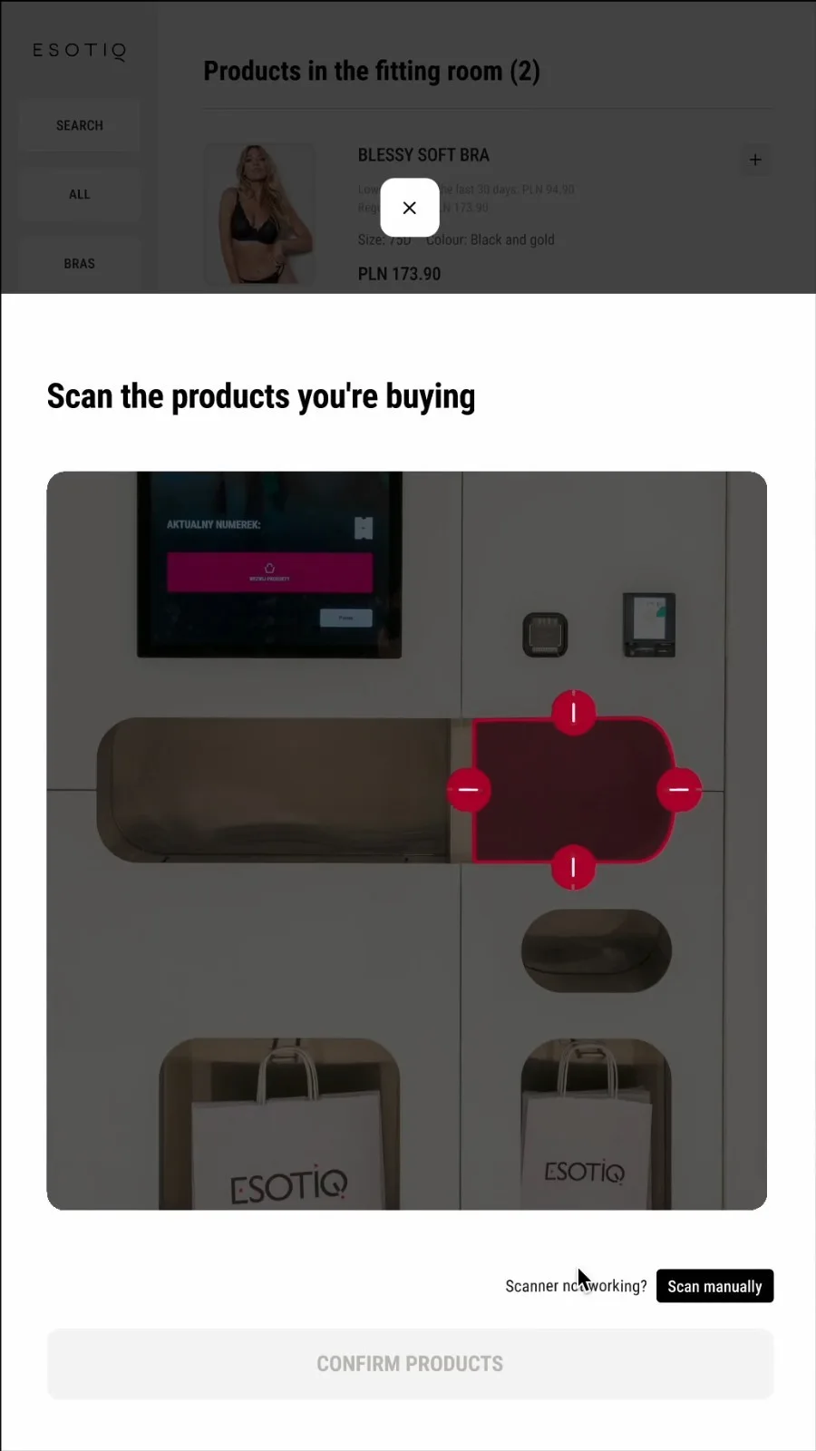 Screen: scan the products you're buying